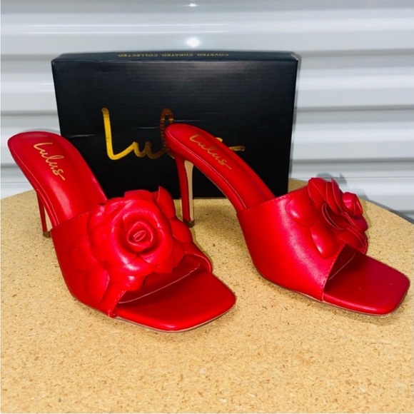 LULU’S FLOWINA SQUARE TOE SLIDE HEEL SANDALS - Picture 4 of 9
